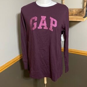 Gap deep maroon and pink long sleeve tee NWT size large NWT